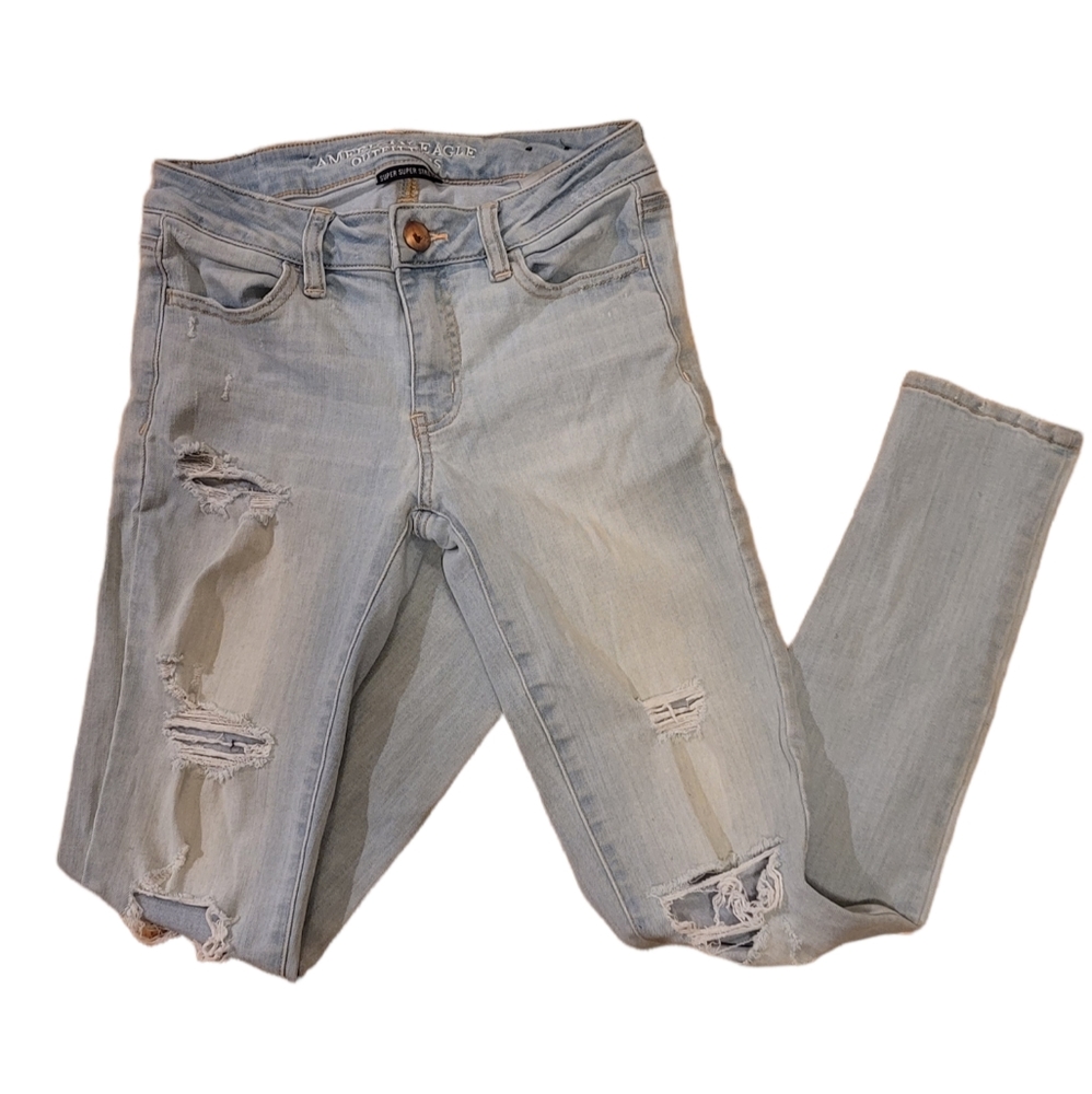 🌷3/$15 American Eagle Outfitters Distressed Jeggings Jeans Super Super Stretch